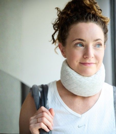 Woman in neck support