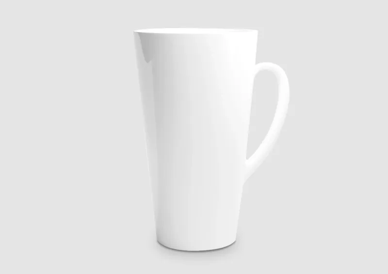 Tall White Latte 17oz Ceramic Mug - Lucky Day Coffee
