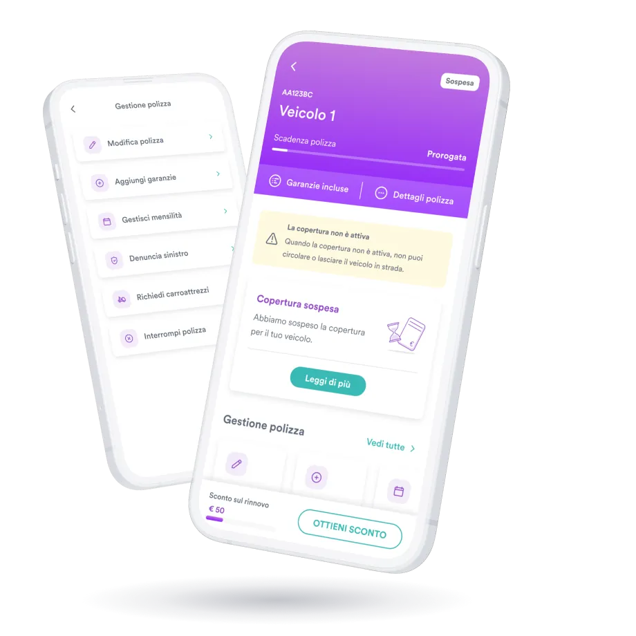 Gestione di polizze e preventivi in App