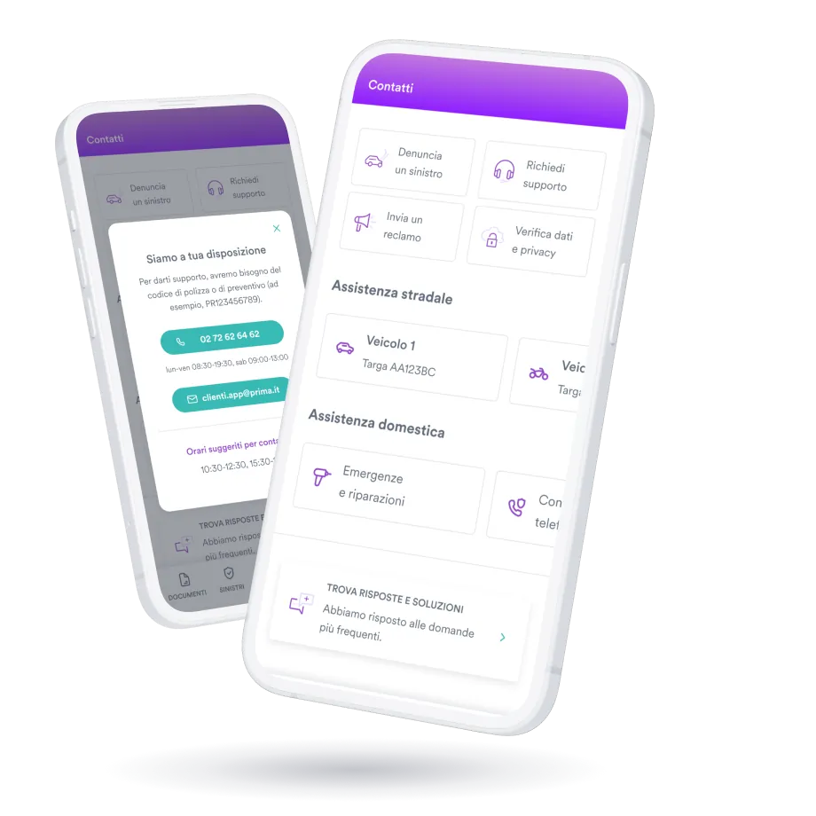 Informazioni e contatti per ricevere supporto