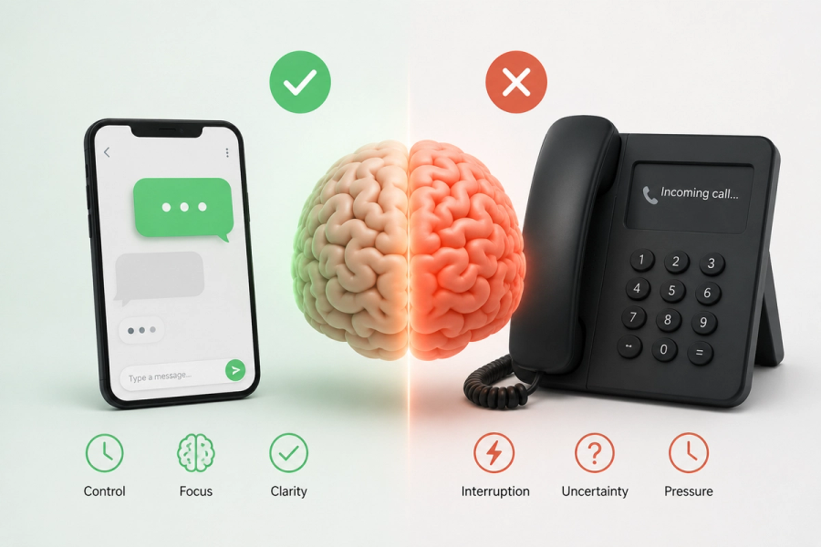 Por qué el cerebro prefiere los mensajes a las llamadas - La ciencia detrás de cómo los clientes quieren comunicarse