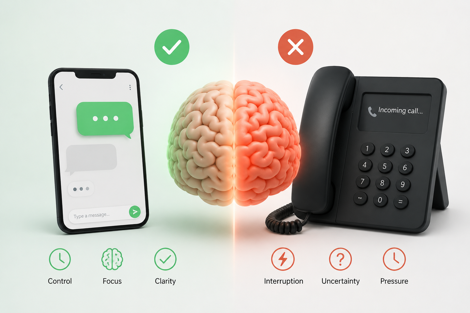 Por qué el cerebro prefiere los mensajes a las llamadas - La ciencia detrás de cómo los clientes quieren comunicarse