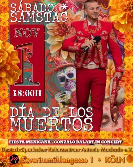 Title image for an event called '$El día de los muertos con Mariachi Gonzalo Balart'