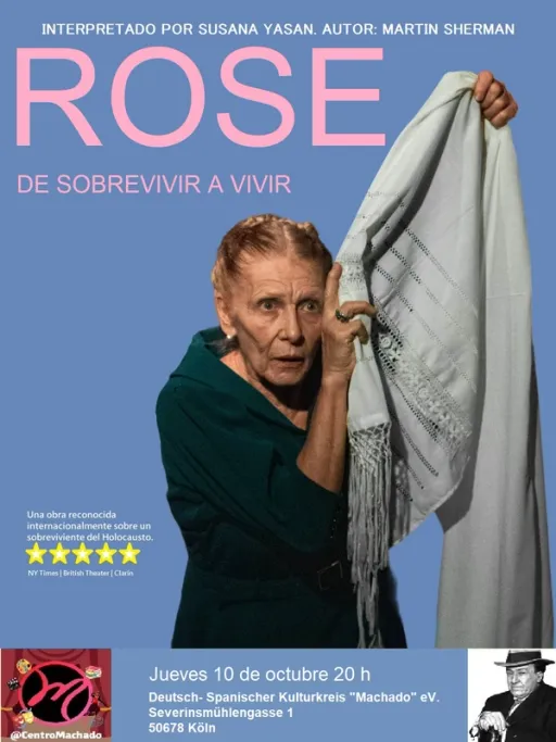 Title image for an event called '$Rose - Obra de teatro en español con la intérprete Susana Yasan'