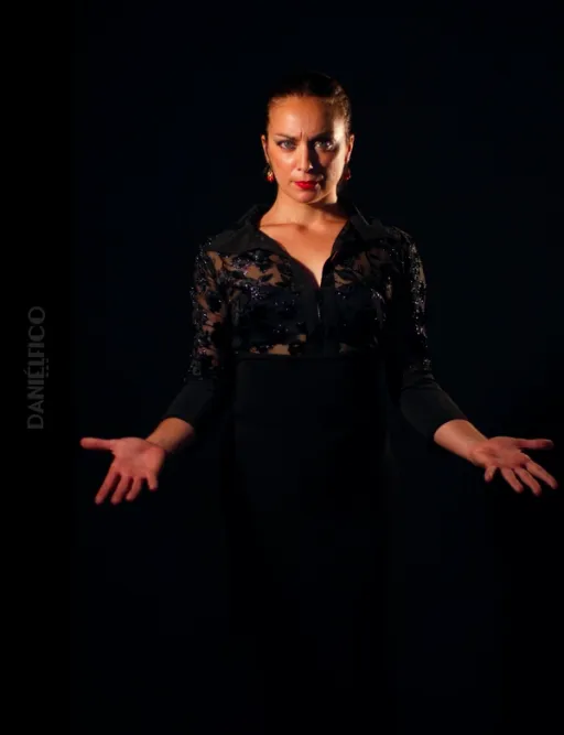 Title image for an event called '$Die Flamenco Tänzerin Mayte Beltrán präsentiert die Flamenco-Performace TRÁNSITO  Eine absolute Wahrheit. '