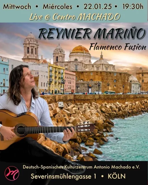 Title image for an event called '$Flamenco mit dem berühmten Gitarrist Reynier Mariño'