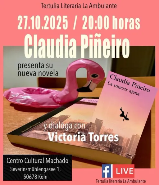 Title image for an event called '$Literatur mit Claudia Piñero mit Victoria Torres und La Ambulante auf Spanisch - Römanisches Seminar der Uni zu köln '