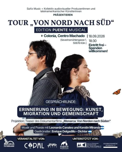 Title image for an event called '$Konzert GIRA „DE NORTE A SUR“ – aus  Nicaragua Diesen Freitag in Köln!'