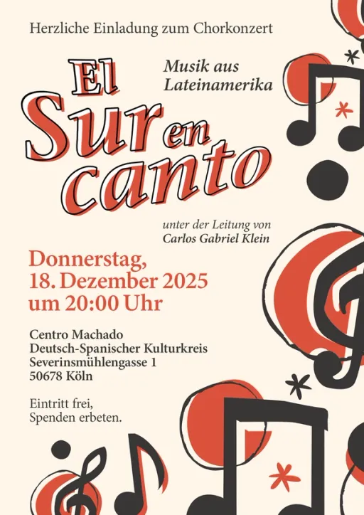 Title image for an event called '$Weihnachtskonzert mit dem Kölner lateinamerikanischen Chor "El Sur EnCanto"'