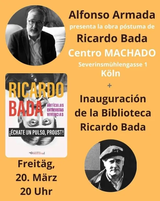 Title image for an event called '$Literarische Präsentation  „¡Échate un pulso, Proust!“  und Einweihung der Ricardo-Bada-Bibliothek'
