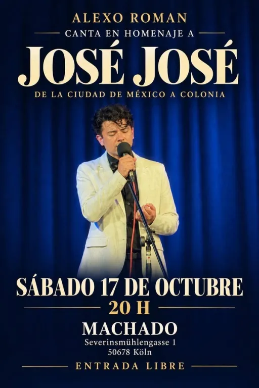Title image for an event called '$Alexo Román canta en homenaje JOSÉ JOSÉ -  EIN ABEND VOLLER ROMANTIK UND GEFÜHL'