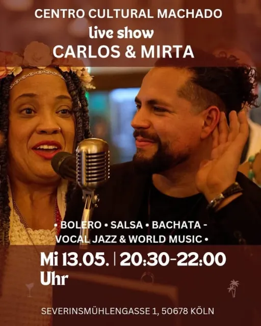 Title image for an event called '$Mirta & Carlos – Salsa, Bachata, Bolero, Vocal Jazz und World Music'