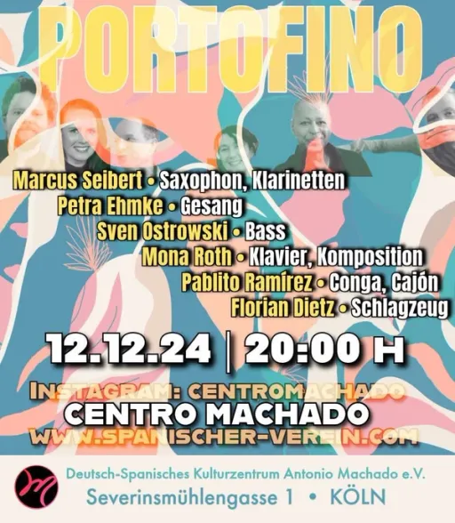 Title image for an event called '$Portonfino  "Jazz con sabor": Afro-Cuban, Salsa, Mambo, Afro-Peruanisch, Tango, Bossa-Nova, Samba, Jazz, Funk und Fusion'