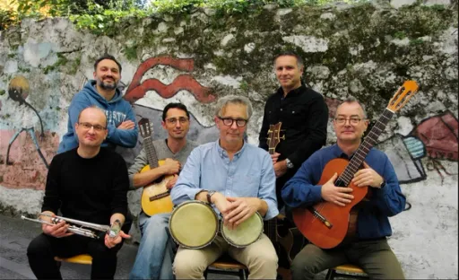 Title image for an event called '$Afinar es Cobarde - Konzert mit 7 Musikern - son cubano - flamenco-pop- tango und vieles mehr :) '
