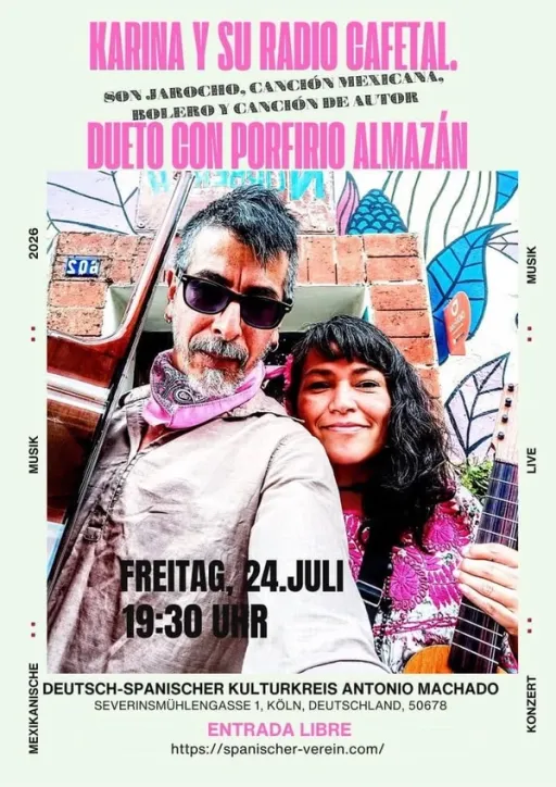 Title image for an event called '$Karina y su radio cafetal aus Mexiko mit Porfirio Almazán'