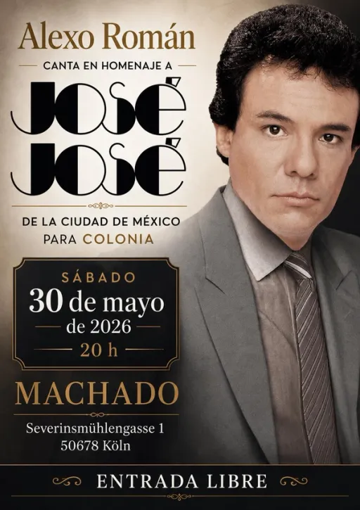 Title image for an event called '$Alexo Román de la Ciudad de México canta José José en homenaje a su música'