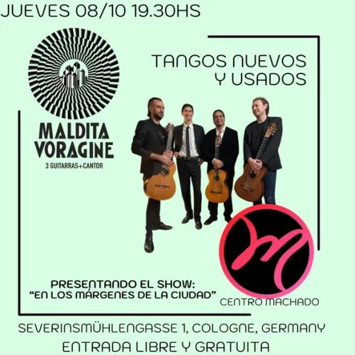 Title image for an event called '$Quartett Maldita Vorágine präsentiert: „En los márgenes de la ciudad“'
