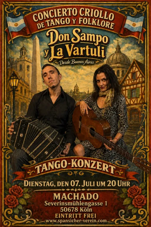 Title image for an event called '$Don Sampo y La Vartuli / Konzert Criollo – Ein Abend voller argentinischer Leidenschaft'