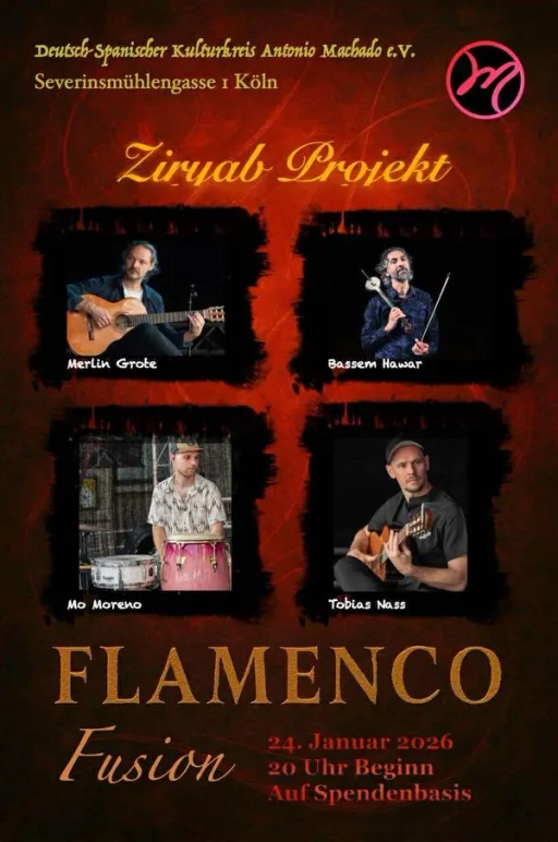 Title image for an event called '$FLAMENCO/LEVANTE/ ARABIC FUSION  ZIRYAB PROJEKT'