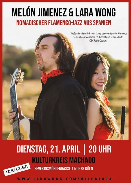 Title image for an event called '$Nomadischer Flamenco Jazz mit Lara Wong und Melón Jiménez'