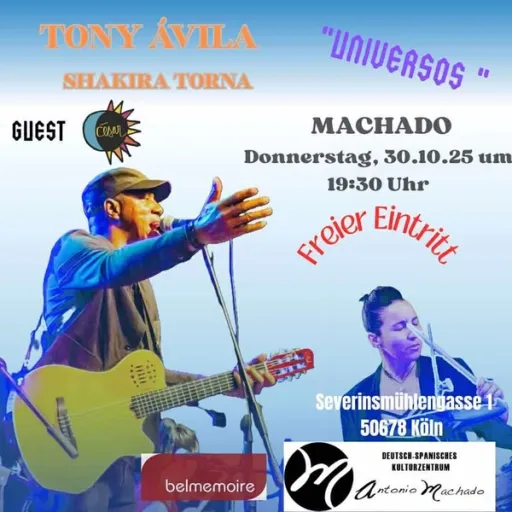 Title image for an event called '$Tony Ávila aus Cuba im Konzert begleitet von Shakira Torna und Cesar Gúzman'