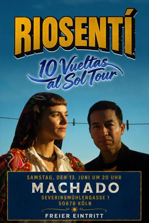 Title image for an event called '$RIOSENTÍ – 10 Vueltas al Sol Tour'