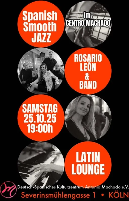 Title image for an event called '$ROSÁRIO LEÓN & BAND - Spanish Smooth Jazz - Latin Lounge'
