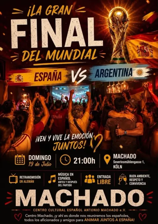 Title image for an event called '$¡La gran Final del Mundial 2026 se vive en MACHADO!'