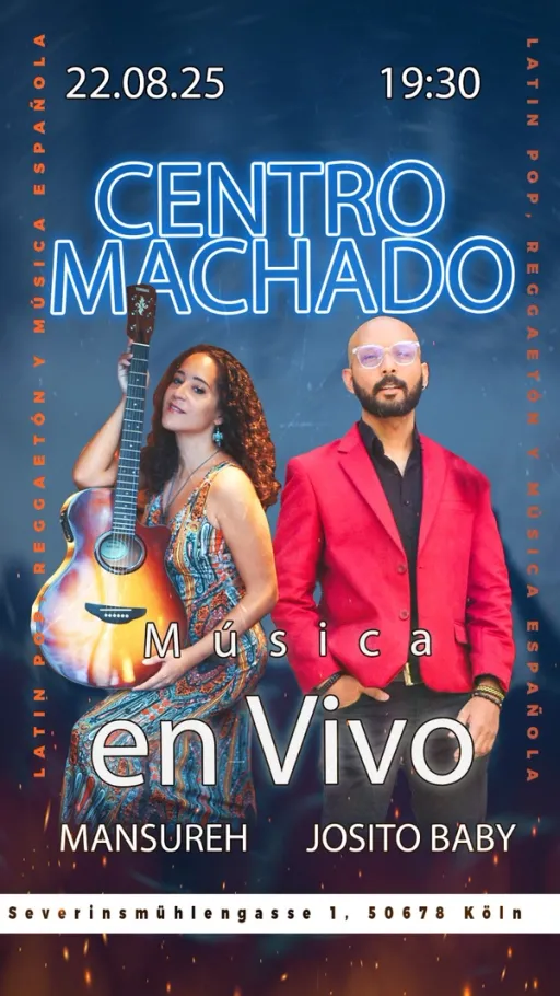 Title image for an event called '$Mansureh & Jositoy baby Lieblingslieder aus Latin-Pop, Reggaeton und spanischer Musik'