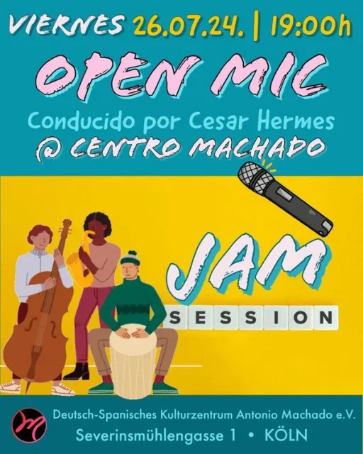 Title image for an event called '$Jam Session Open Mic Atrévete in MACHADO'