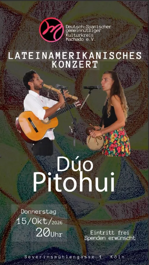 Title image for an event called '$DÚO PITOHUI - Cumbia und Bullerengue aus Kolumbien'