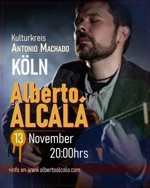 Title image for an event called '$Andalusischer Liedermacher: Alberto Alcalá Flamenco / sein eigenes Repertoire – Lieder, die vom Flamenco, der Copla und dem Liedermachertum geprägt sind'