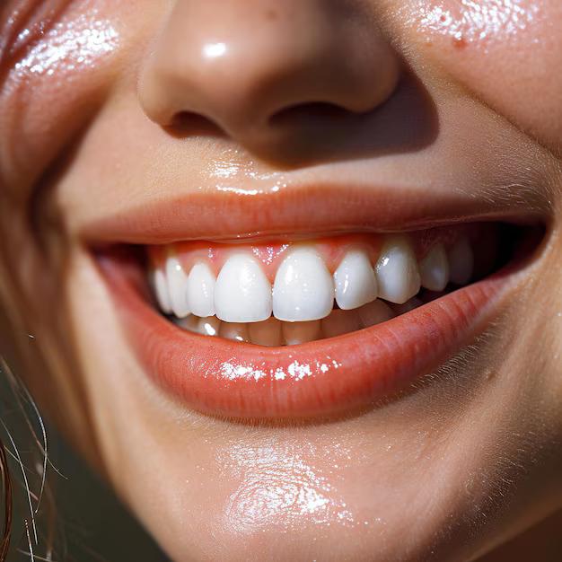 Gros plan d'un sourire avec des gencives saines — Dr Stéphanie Meriot, parodontiste à Marseille