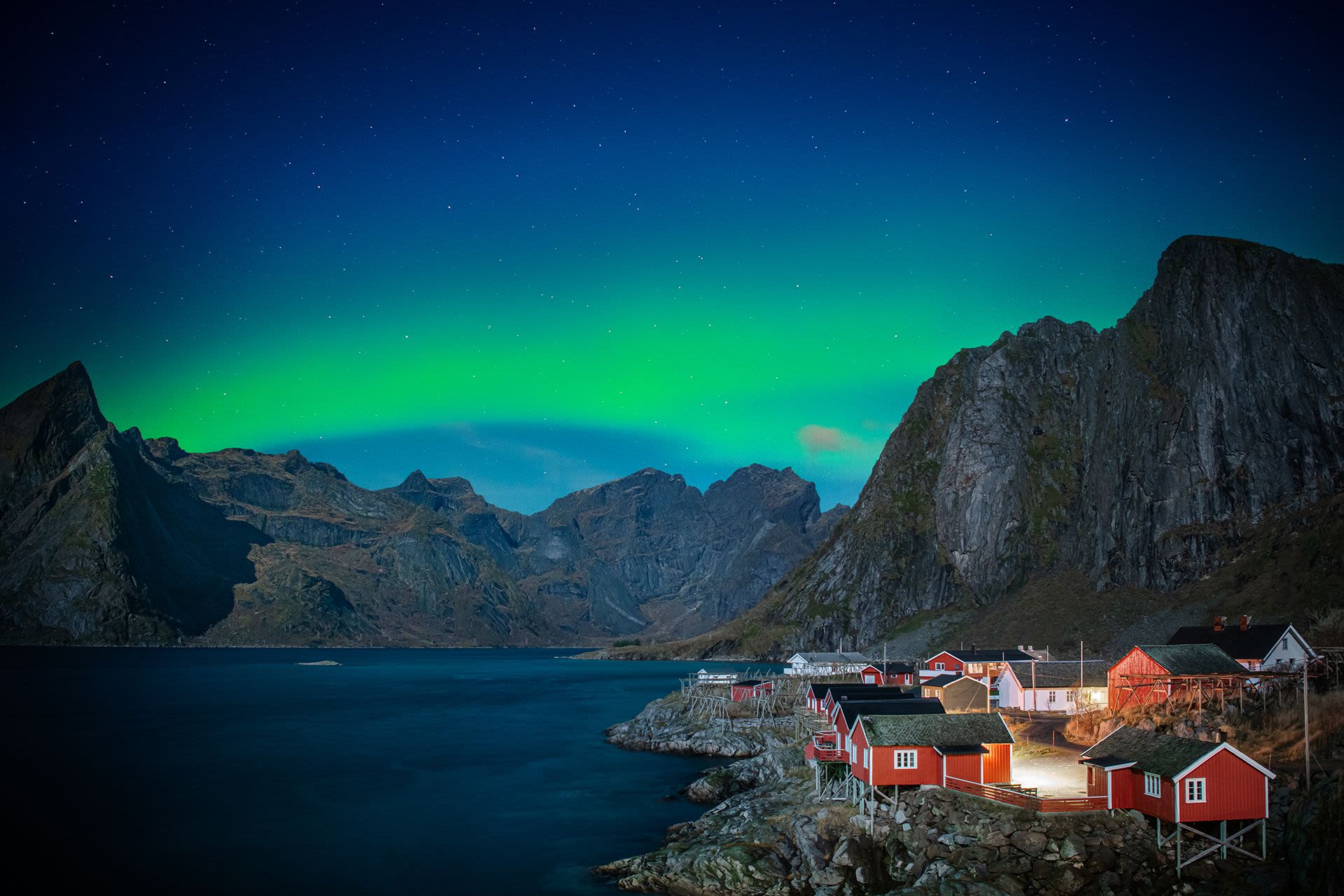 Northern Lights in Reine, Lofoten, 