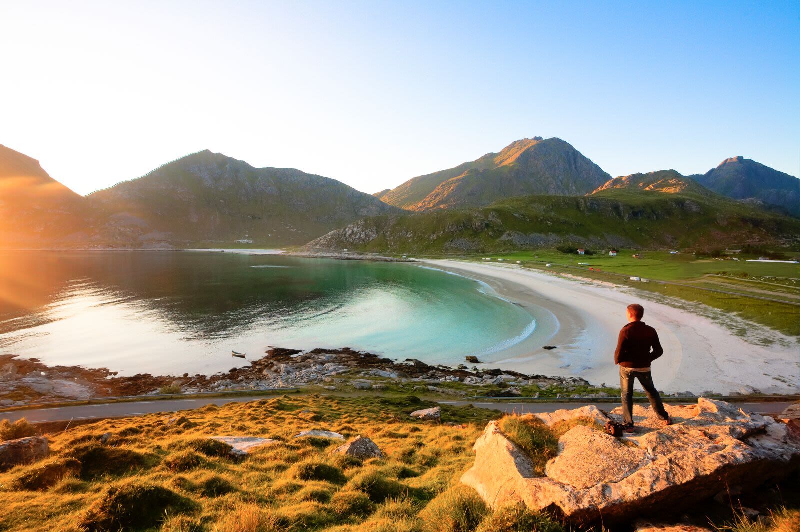 Vakker strand i Lofoten, Norge