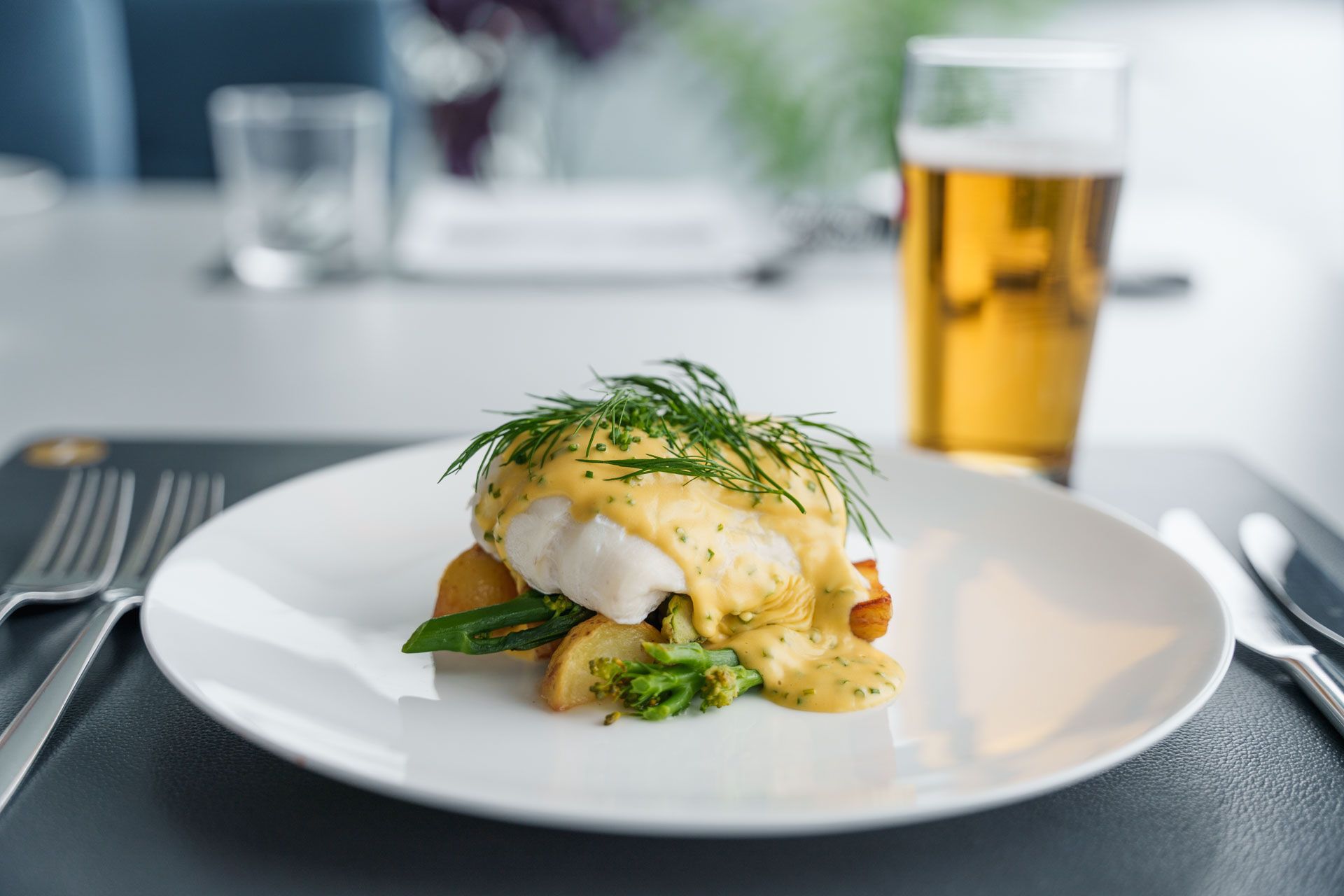 Fischgericht im Restaurant Havrand