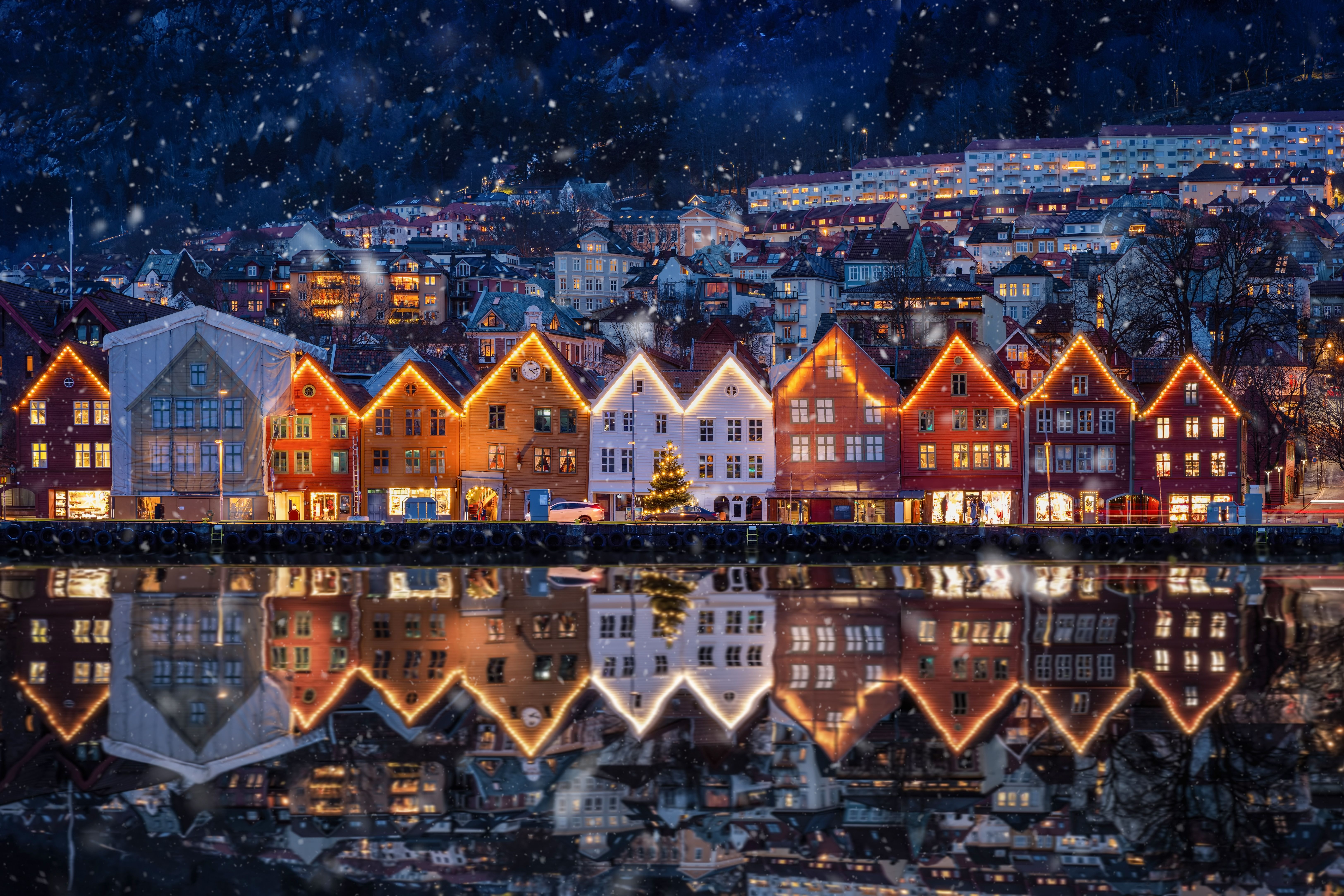 jul på Bryggen i Bergen