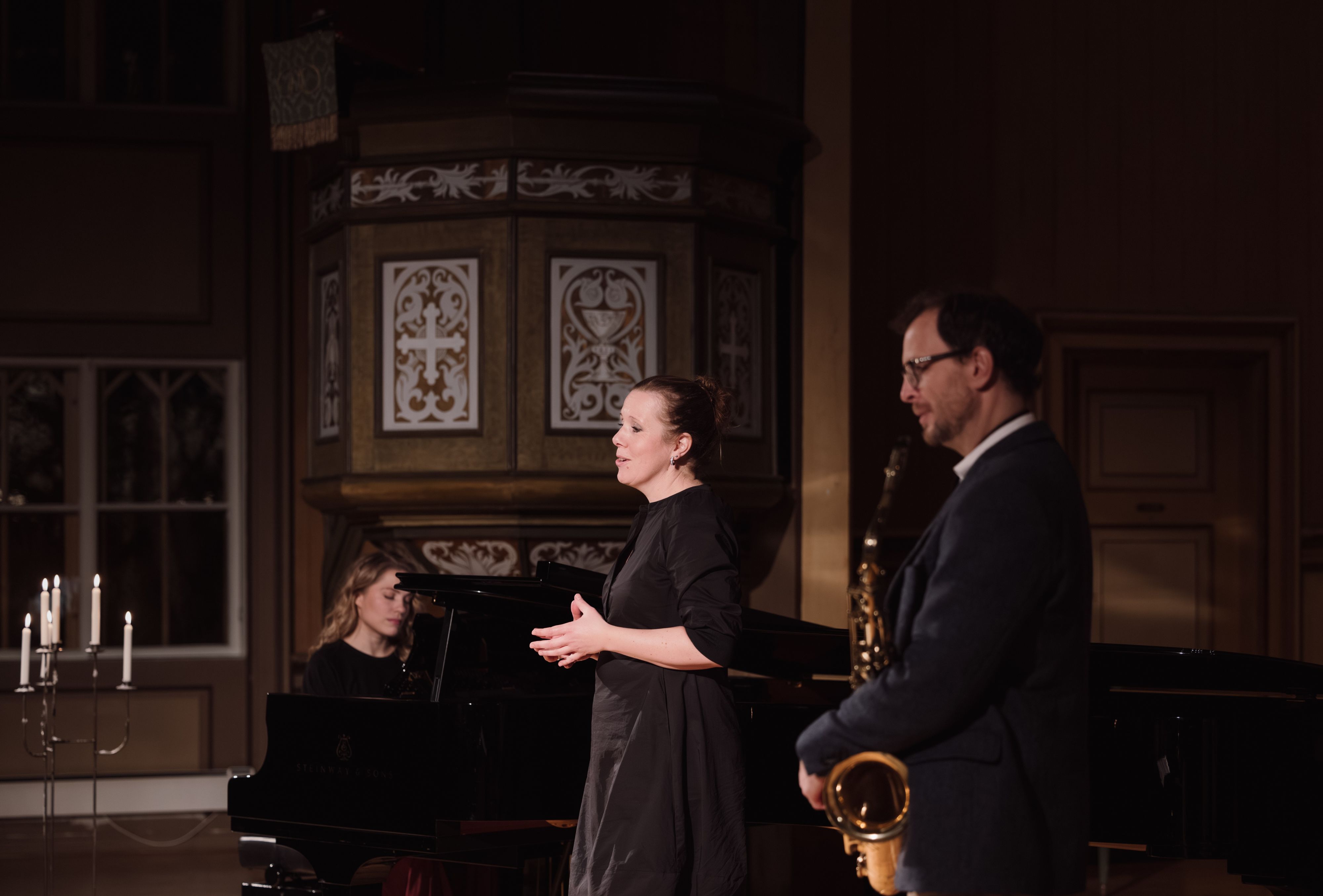 Künstler singt auf einem Konzert
