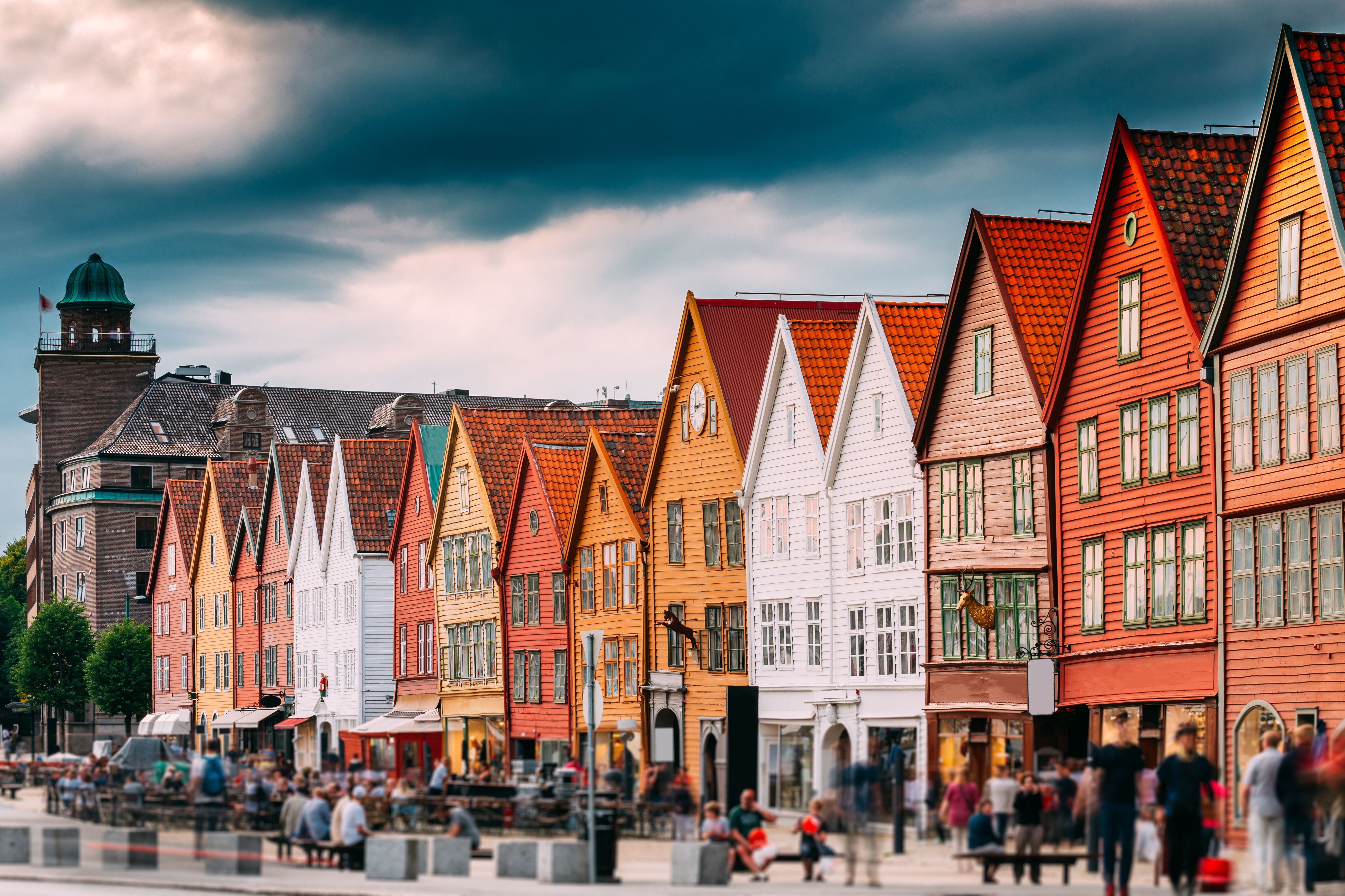 Bergen UNESCO Bryggen hamn, Norge