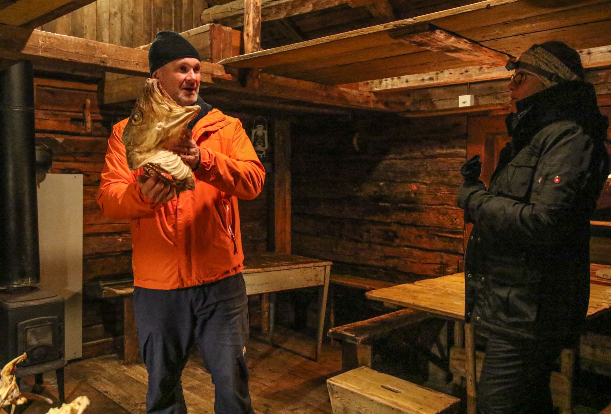 Geschichtstour in Storvågan, Lofoten, Norwegen