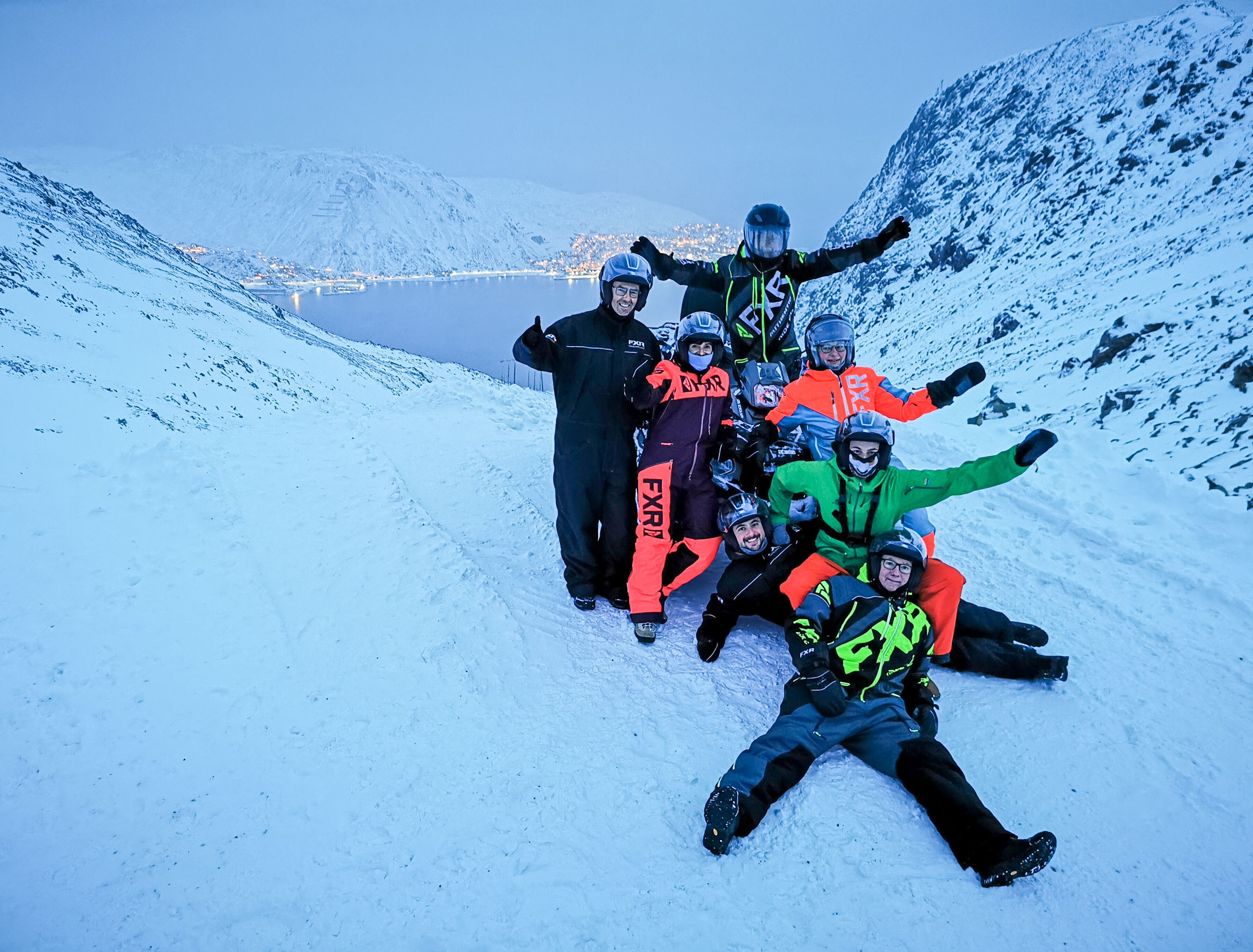 Group enjoying an ATV Winter Safari above Honningsvåg on Magerøya.