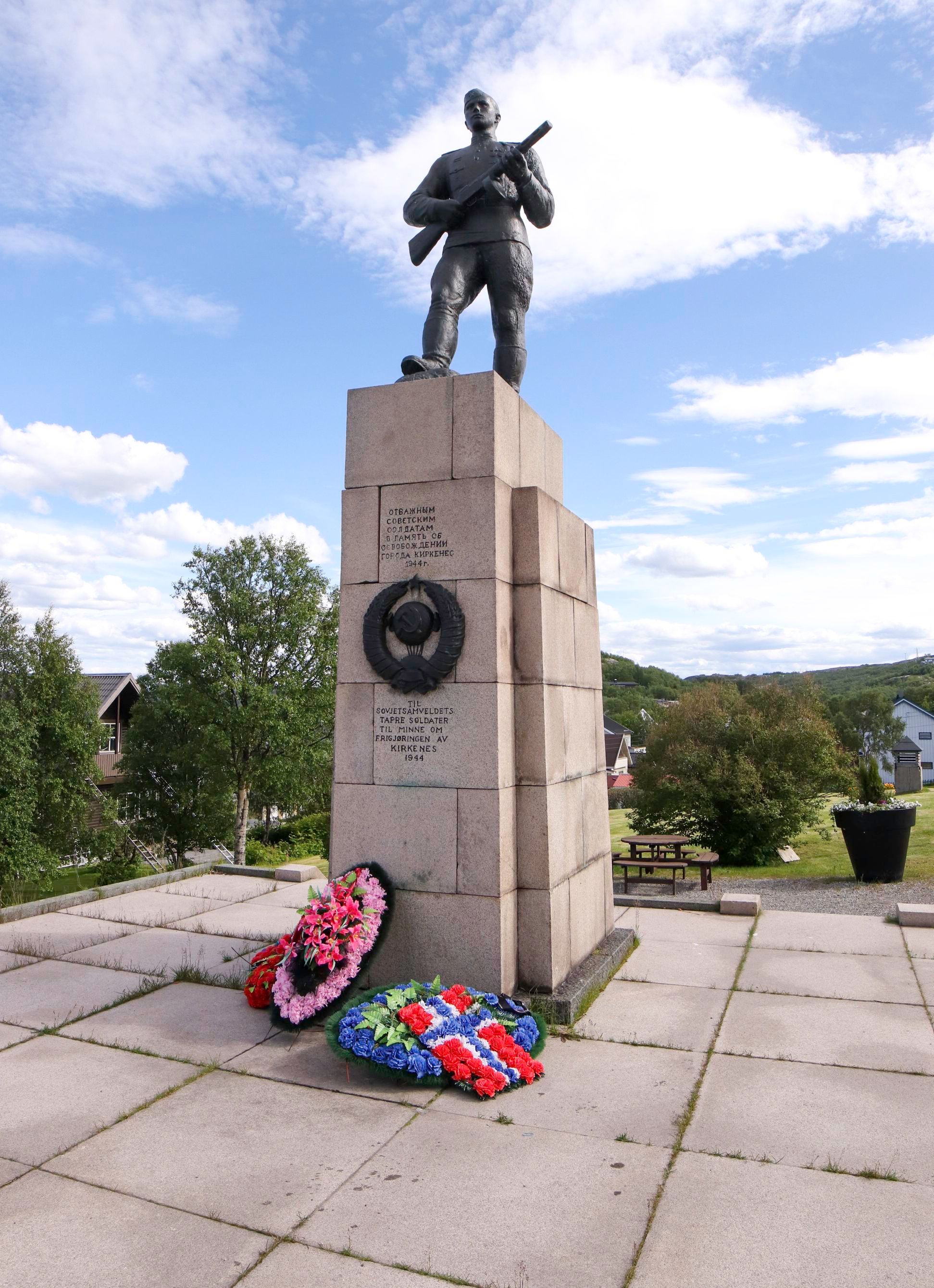 Soviet Liberation Monument commemorating the 1944 liberation of Kirkenes during World War II.