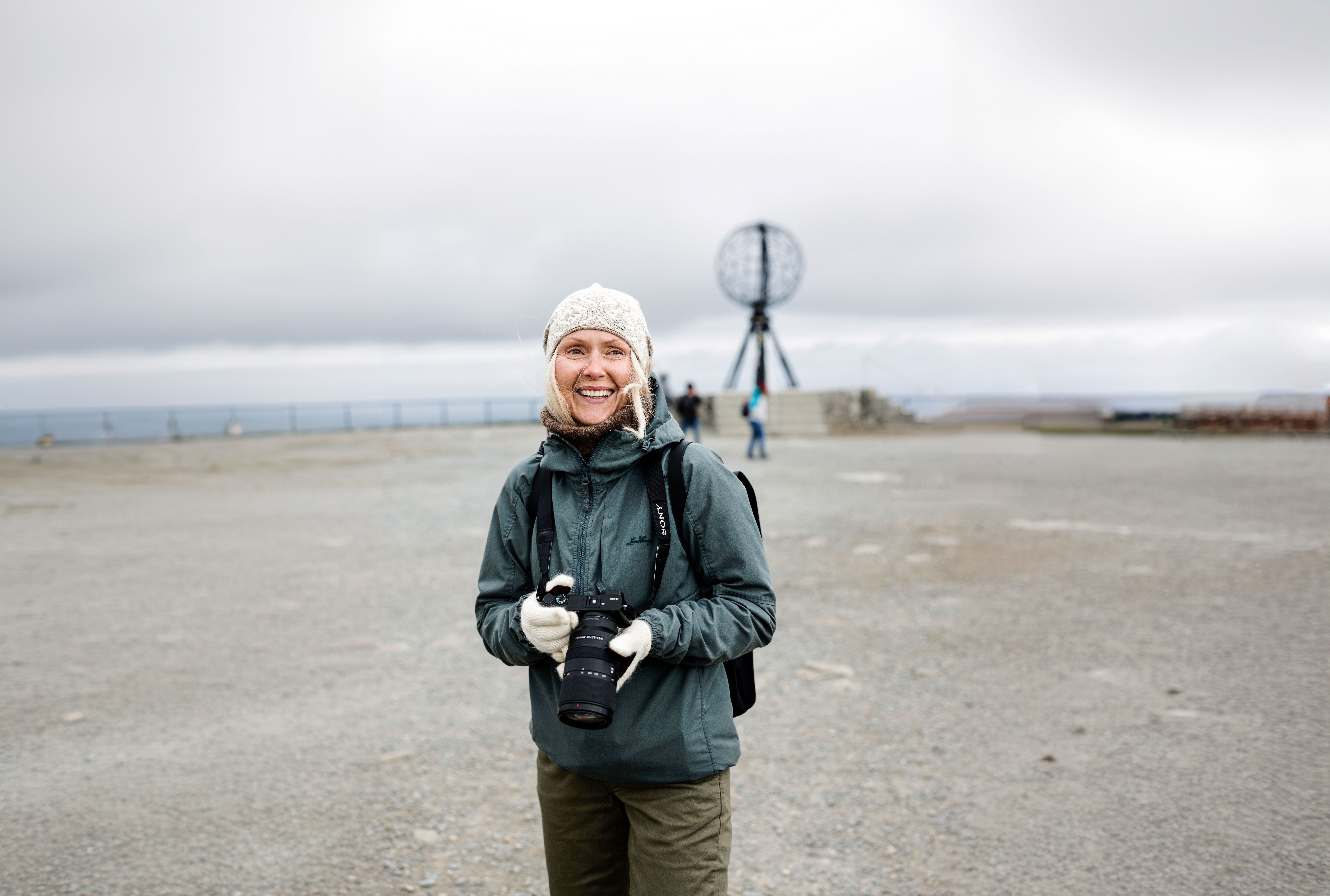 Turistfotograf på Nordkapplatån