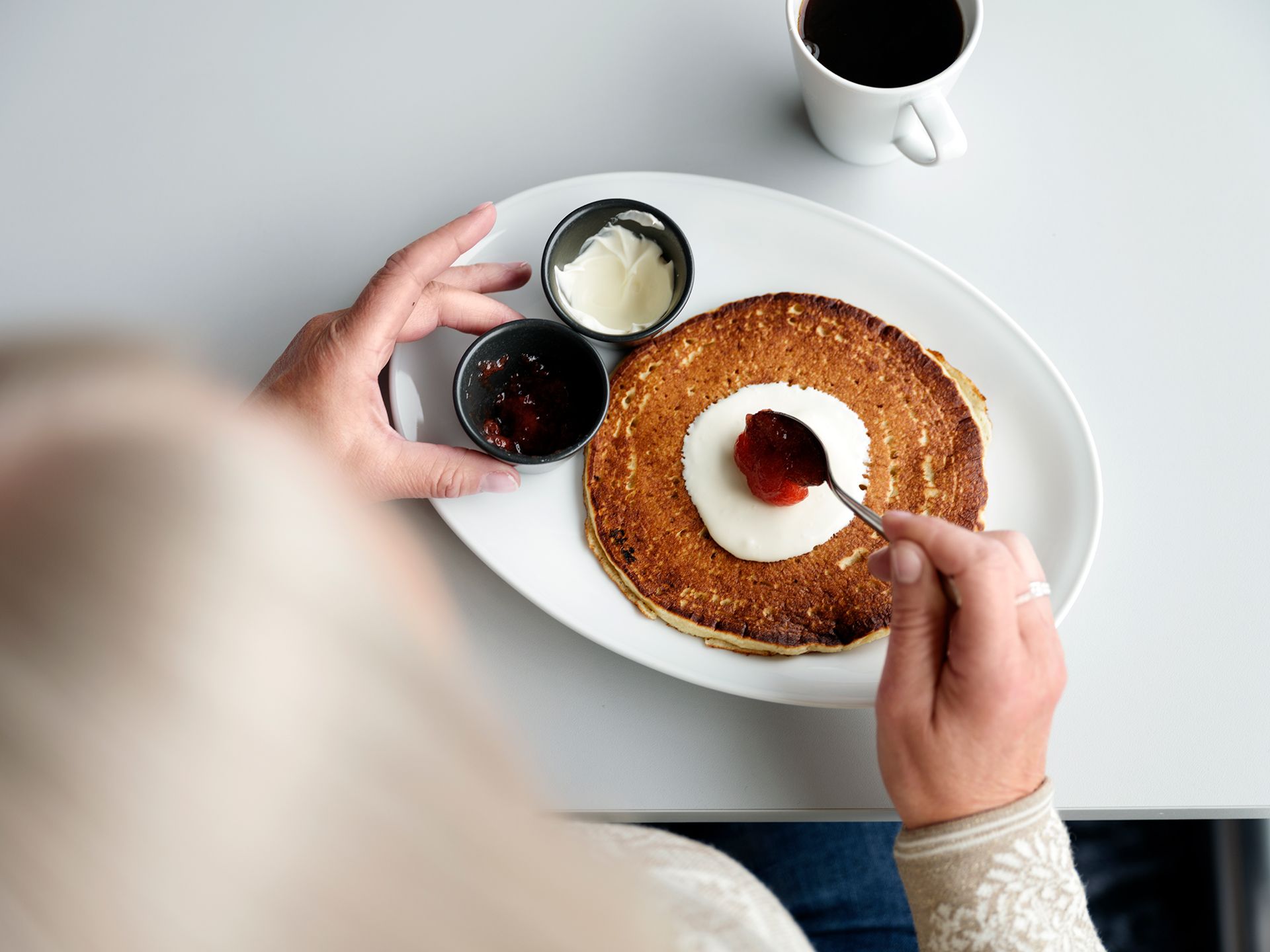 Svele-Mahlzeit im Café