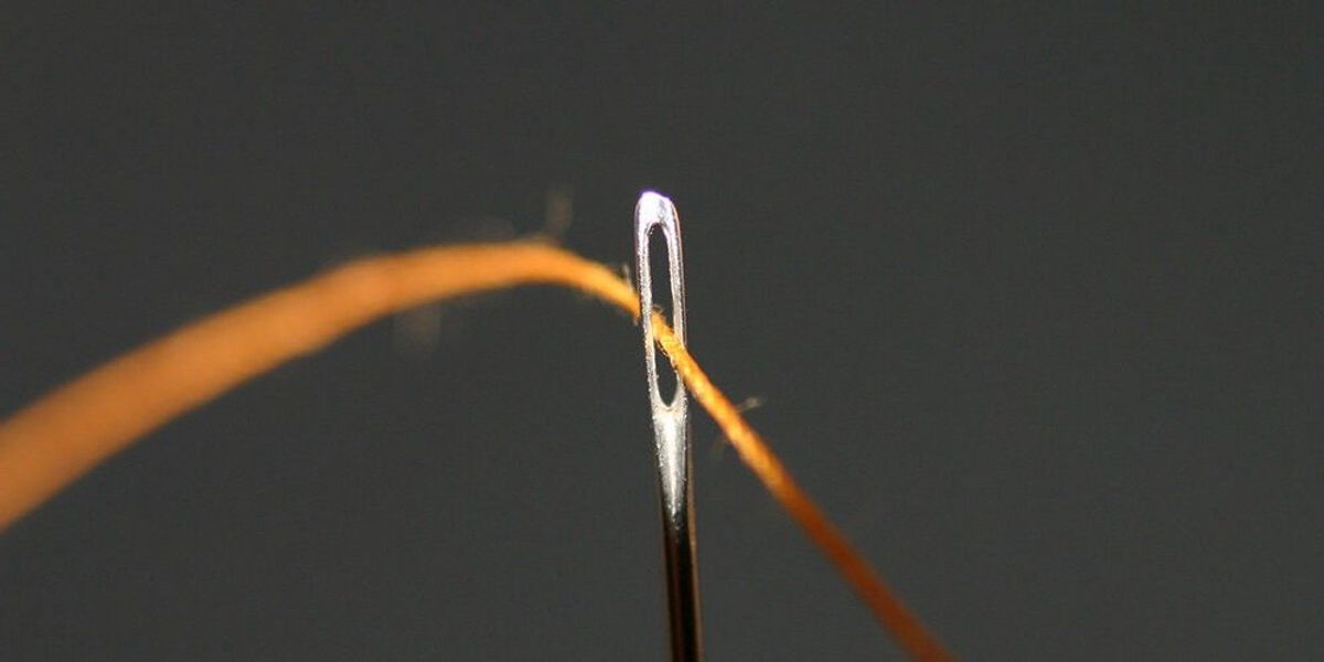 A thread through a needle