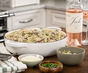 Josh Cellars rose with risotto