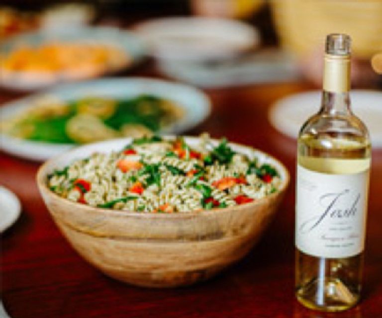 Josh Cellars wine with pasta salad