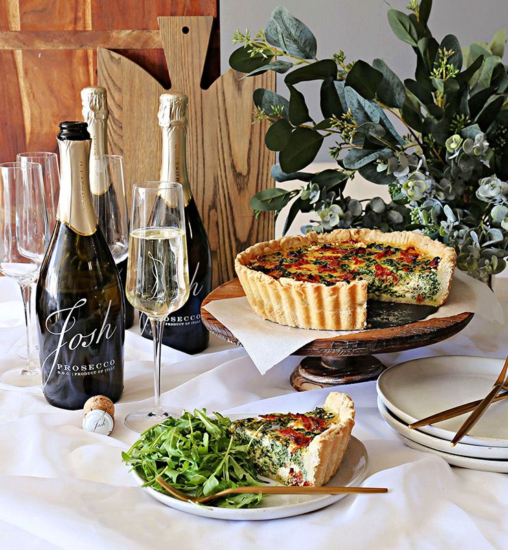 Josh Cellars Prosecco with quiche