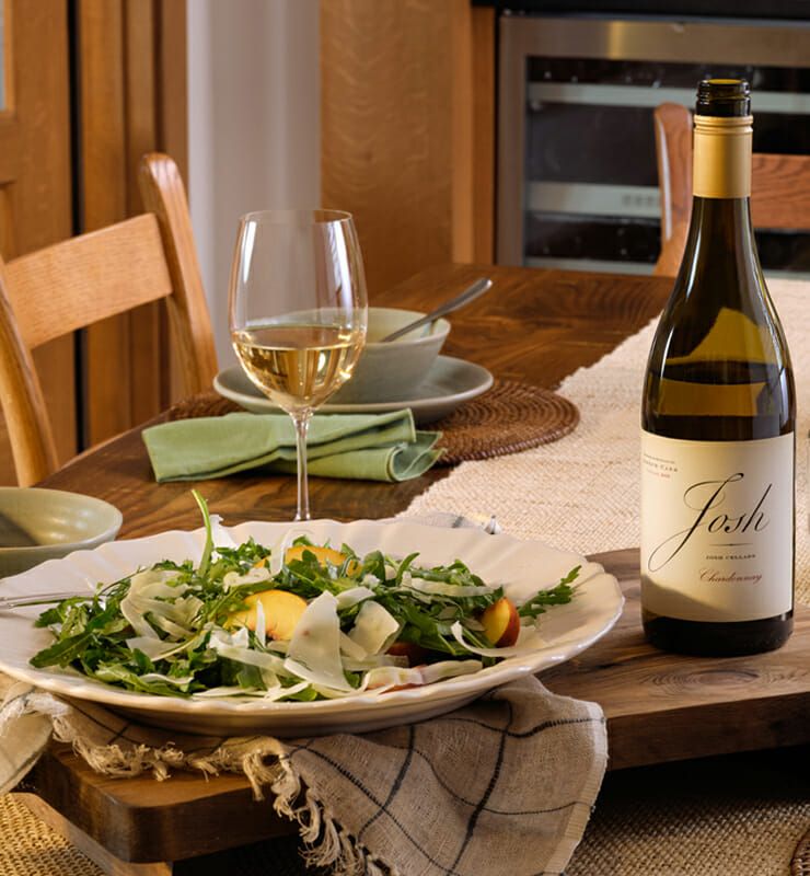 Josh Cellars Chardonnay with arugula salad