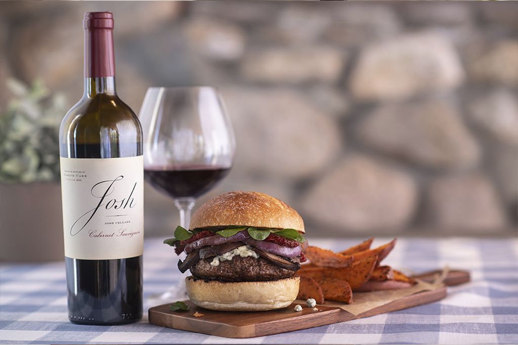 Josh Cellars Burger with Cabernet Sauvignon